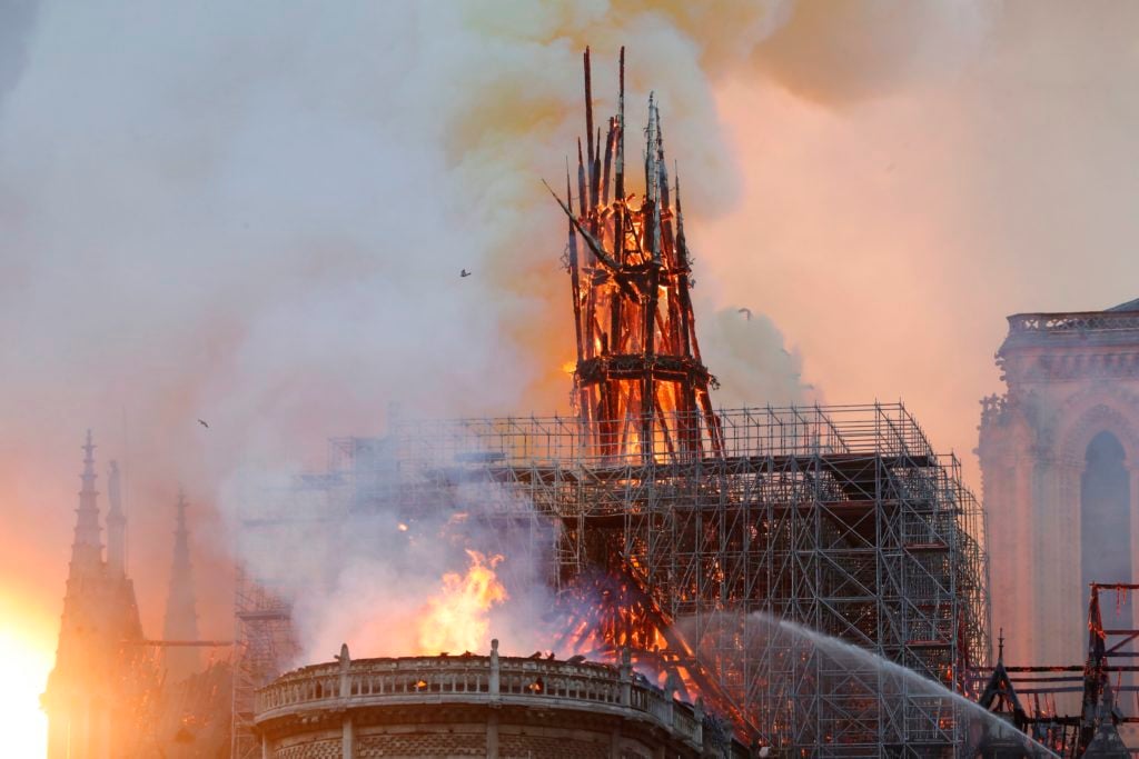 Our Lady Of Paris Is In Flames Notre Dame S Spire And Ceiling