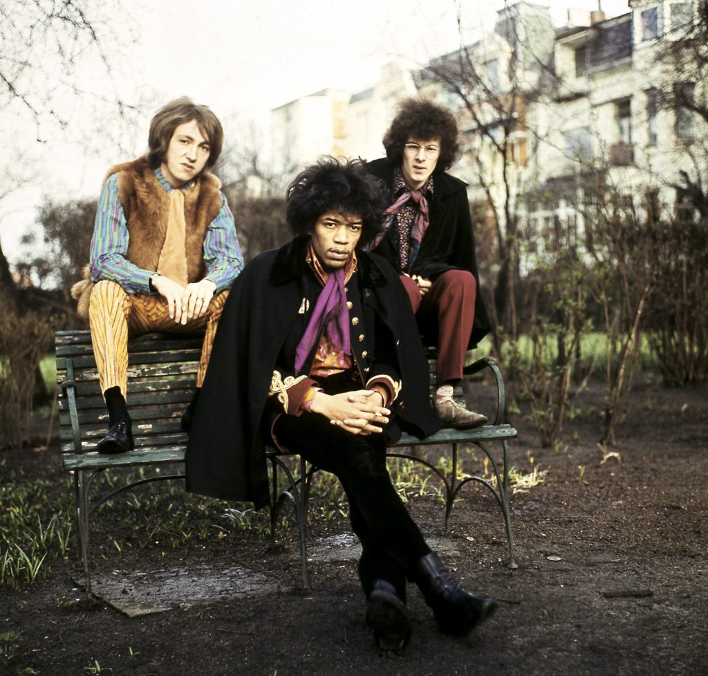 Jimi Hendrix with Mitch Mitchell and Noel Redding, members of The Jimi Hendrix Experience. Photo by K & K Ulf Kruger OHG/Redferns.