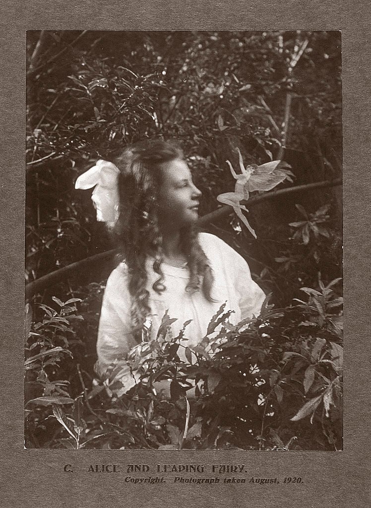 A photograph of Elsie Wright taken by Frances Griffiths using Elsie's father Arthur's Midg quarter-plate camera. Photo by SSPL/Getty Images.