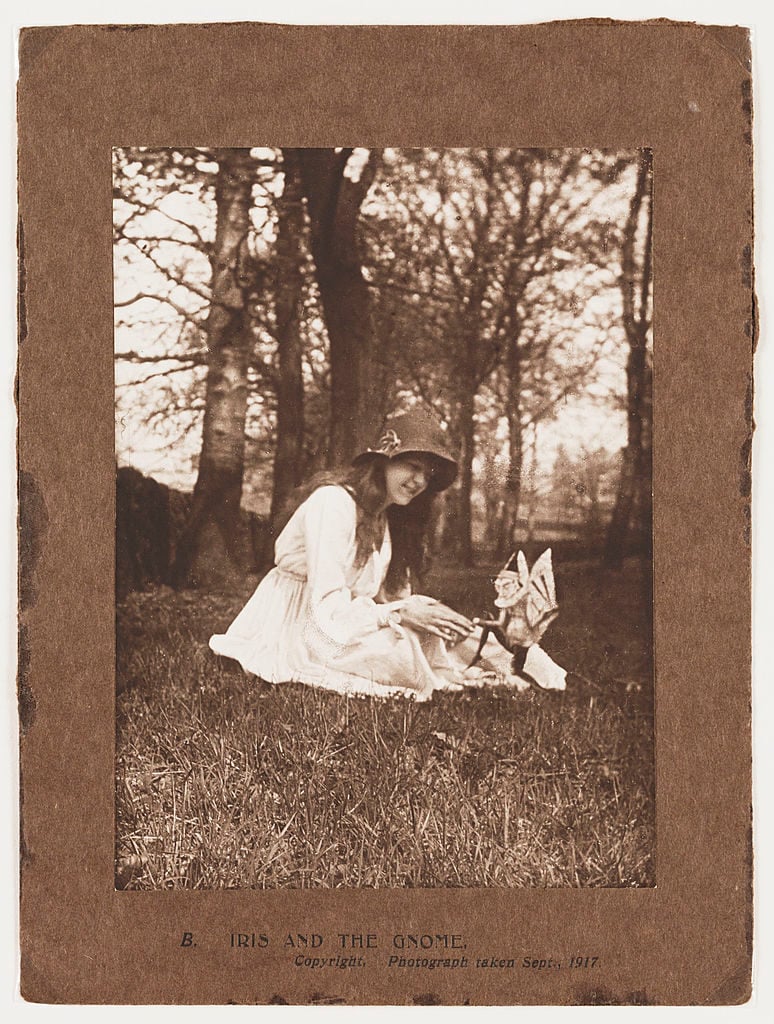 A photograph of Elsie Wright taken by Frances Griffiths using Elsie's father Arthur's Midg quarter-plate camera. Photo by SSPL/Getty Images.