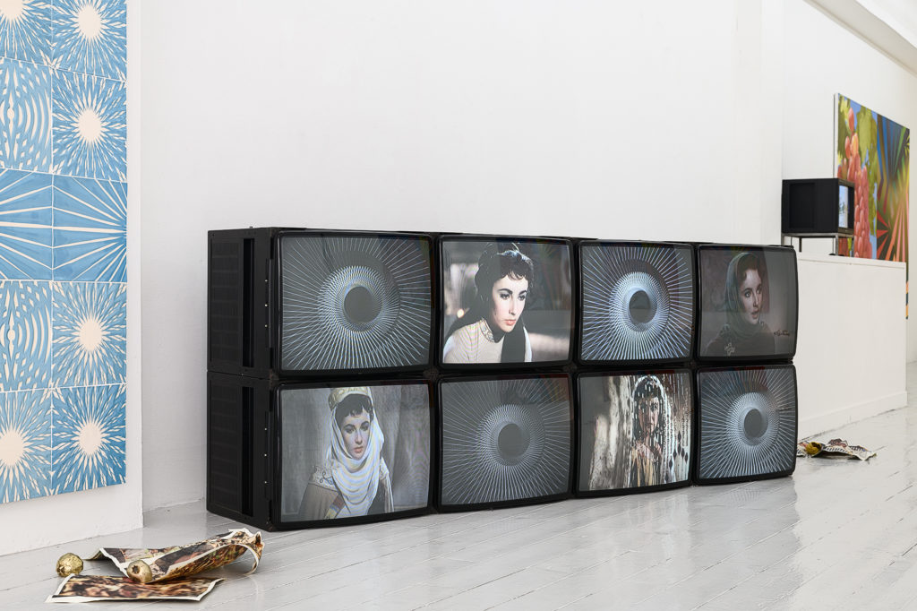 Installation view of Mood Reel (2019). Courtesy of the artist and Pi Artworks.