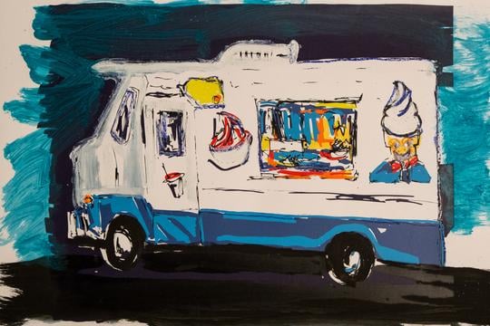 Mitchell Schorr, Ice Cream Truck (2019). Courtesy Mourlot Editions