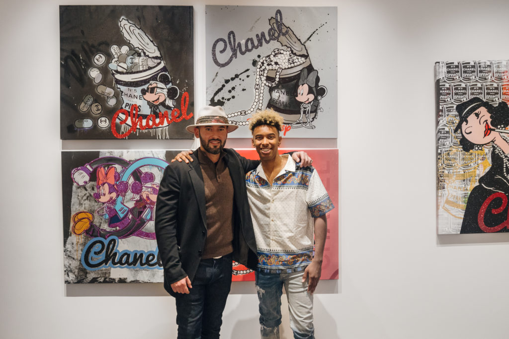 Dmitry Prut with 19-year-old artist Skyler Grey, one of the artist's featured in Avant Gallery's inaugural New York exhibition. 