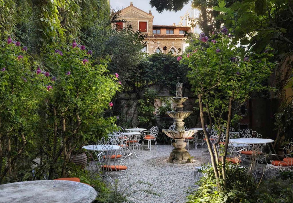 The garden at Hotel Flora in Venice. Courtesy of Hotel Flora. 