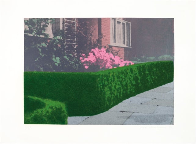  Ivor Abrahams, Privacy Plot: Cottage and Hedge (1970). Courtesy Bernard Jacobson Gallery. 