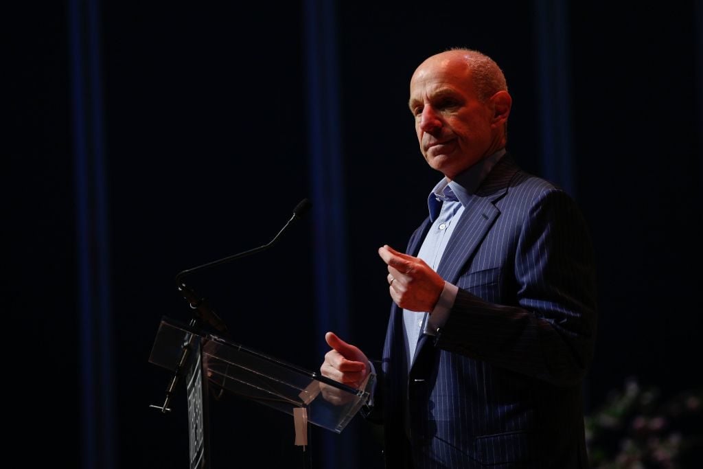 Jon Tisch, chairman emeritus of the United States Travel Association, speaks at the new arts center The Shed at the Hudson Yards during a media preview on April 03, 2019 in New York City. Photo courtesy Kena Betancur/AFP/Getty Images.