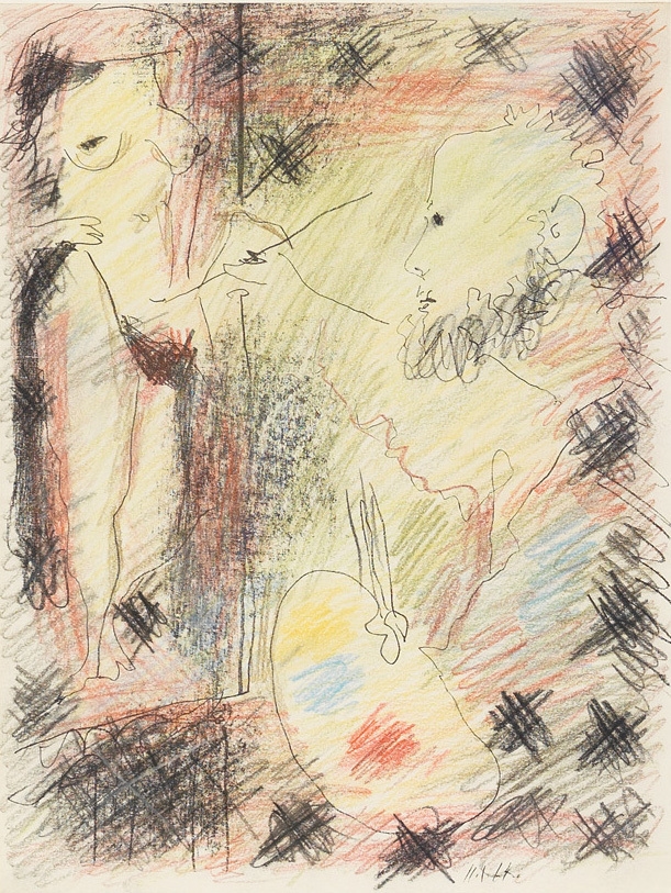 Pablo Picasso, <i>Le peintre et son modele </i> (1965). Courtesy Galerie Koch. 
