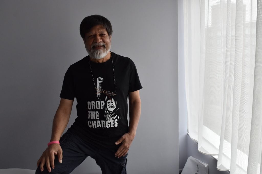 Shahidul Alam during his visit to New York, April 2, 2019. Image courtesy Ben Davis.