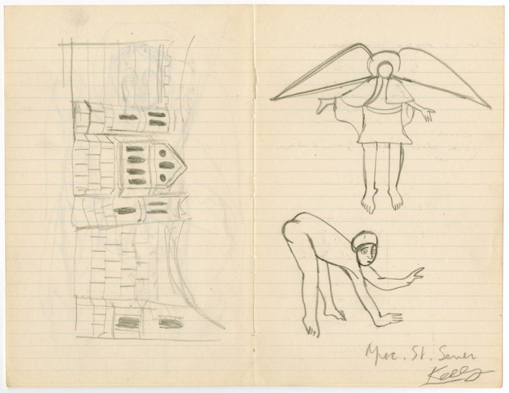 Ellsworth Kelly, <i>Drawings from 12th Century Manuscripts</i> (1948). Blanton Museum of Art, University of Texas at Austin. ©2018 Ellsworth Kelly Foundation. 