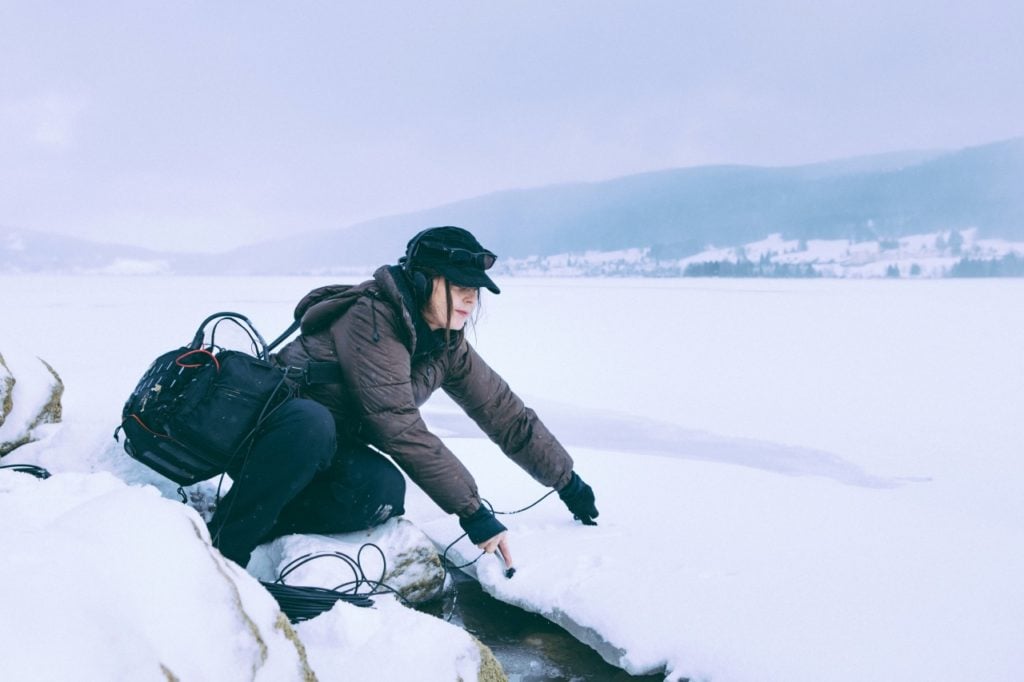 Jana Winderen made several trips to Switzerland's Lac de Joux where she recorded sounds from nature. Courtesy of Audemars Piguet.