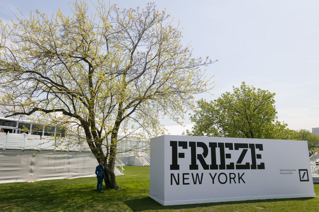 The outside of Frieze New York 2019. Photo: Mark Blower, courtesy of Frieze.