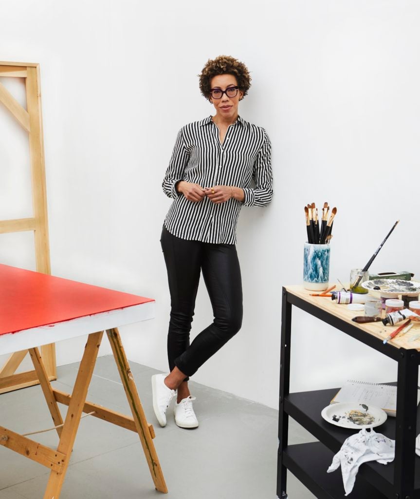 Amy Sherald in her studio, 2019. Photo: Melanie Dunea, courtesy of Hauser & Wirth.
