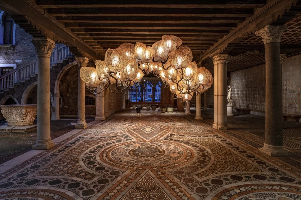 Nacho Carbonell, <i>Inside a Forest Cloud Chandelier</i> (2019). Photo: by Alex Grazioli, Courtesy of Carpenters Workshop Gallery.
