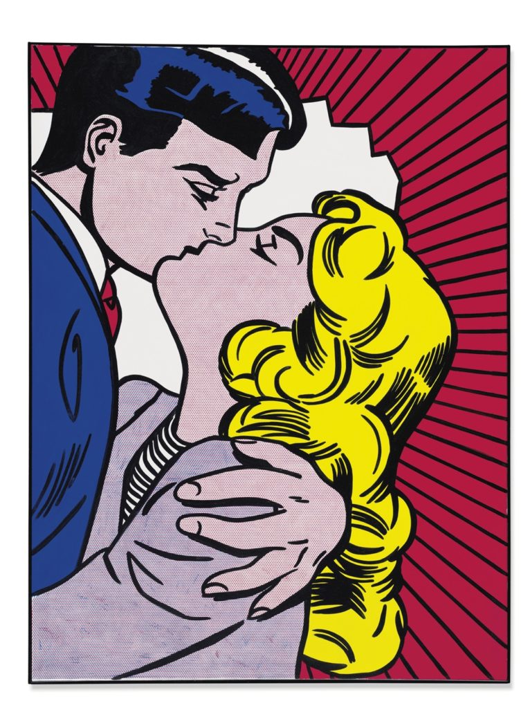 Roy Lichtenstein, <i>Kiss III</i> (1962). Image courtesy Christie's.
