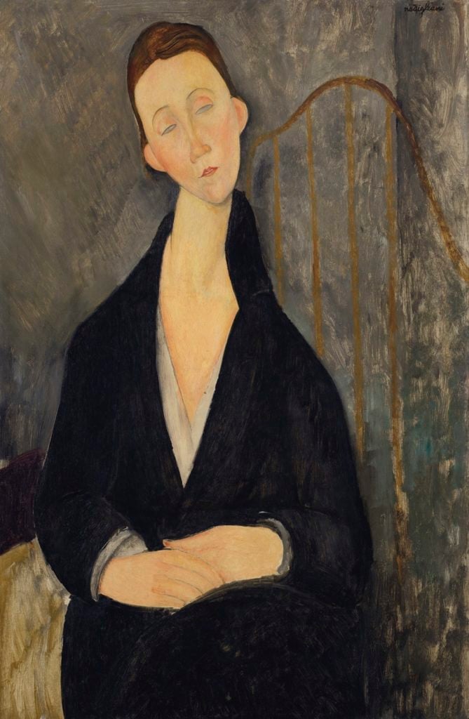 Amedeo Modigliani, Lunia Czechowska (à la robe noire) (1919). Image courtesy of Christie's.