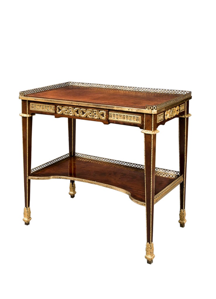 Jean-Henri Riesener designed ormolu-mounted mahogany table à écrire, circa 1780. Courtesy of Christie's Images Ltd. 