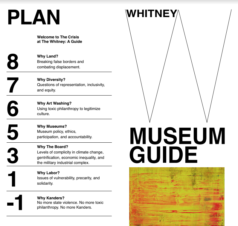 A detail from (D)IRT's alternative guide to the Whitney Museum. Courtesy of (D)IRT.