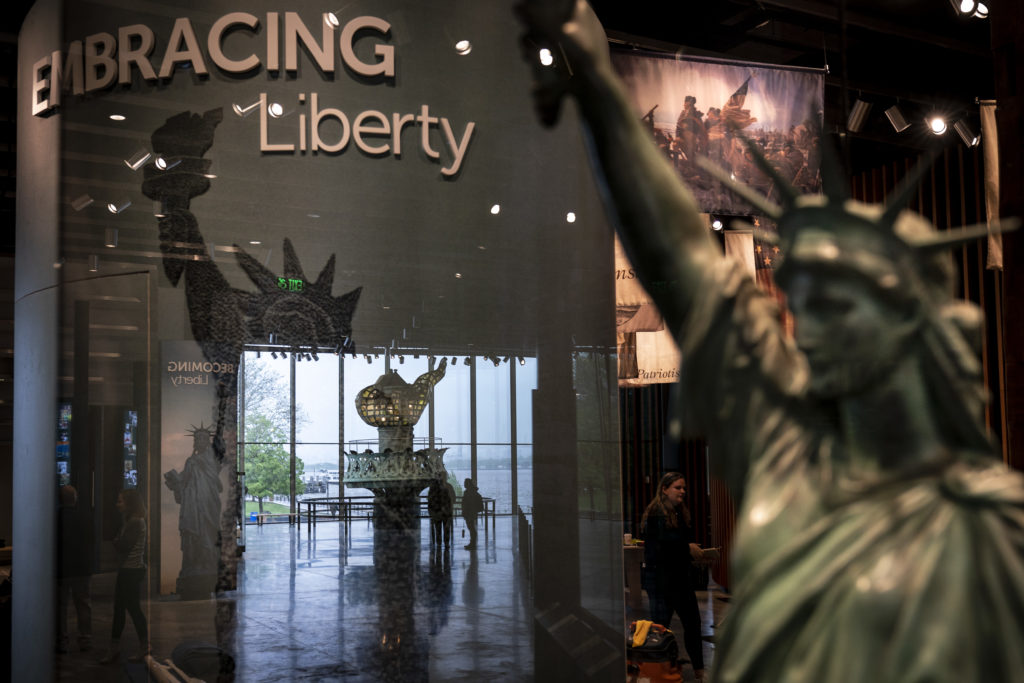 A view inside the new Statue of Liberty Museum, on Liberty Island in New York City. Photo by Drew Angerer/Getty Images.