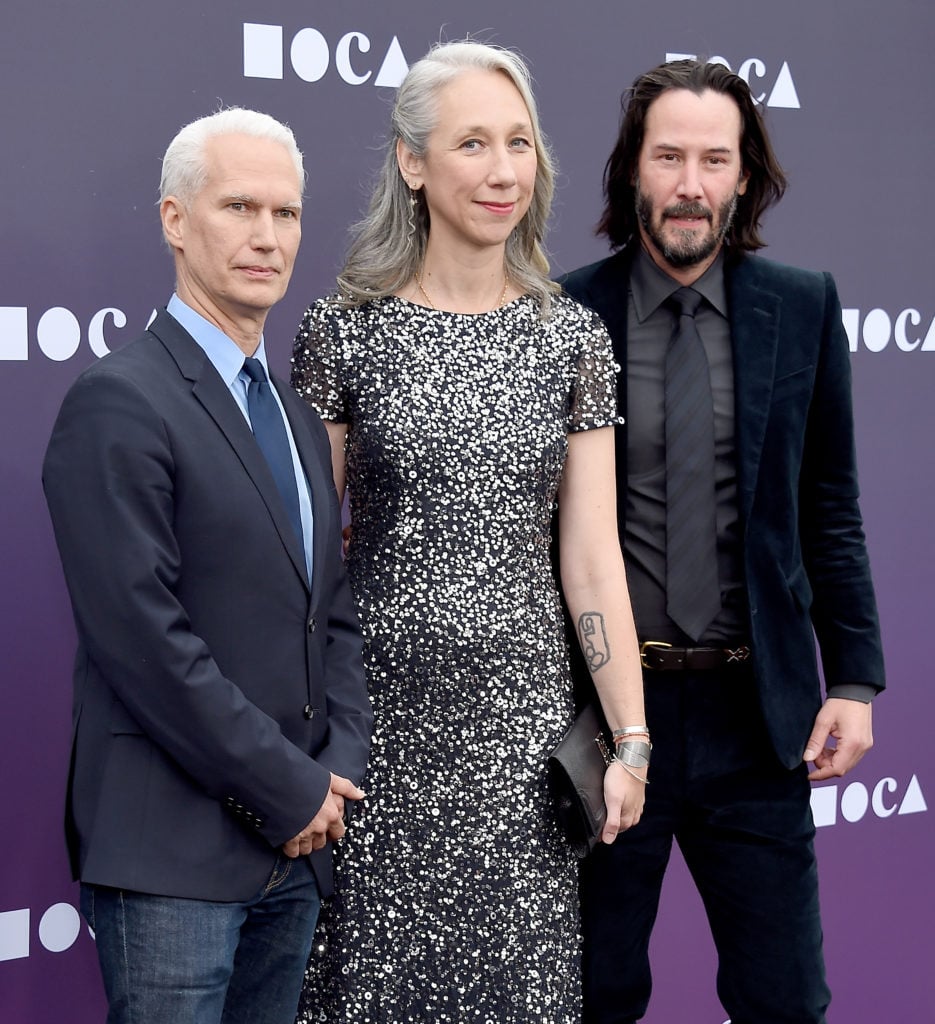 Klaus Biesenbach, a guest, and Keanu Reeves attend the MOCA Benefit 2019 at The Geffen Contemporary at MOCA on May 18, 2019 in Los Angeles, California. Photo: Gregg DeGuire/FilmMagic.