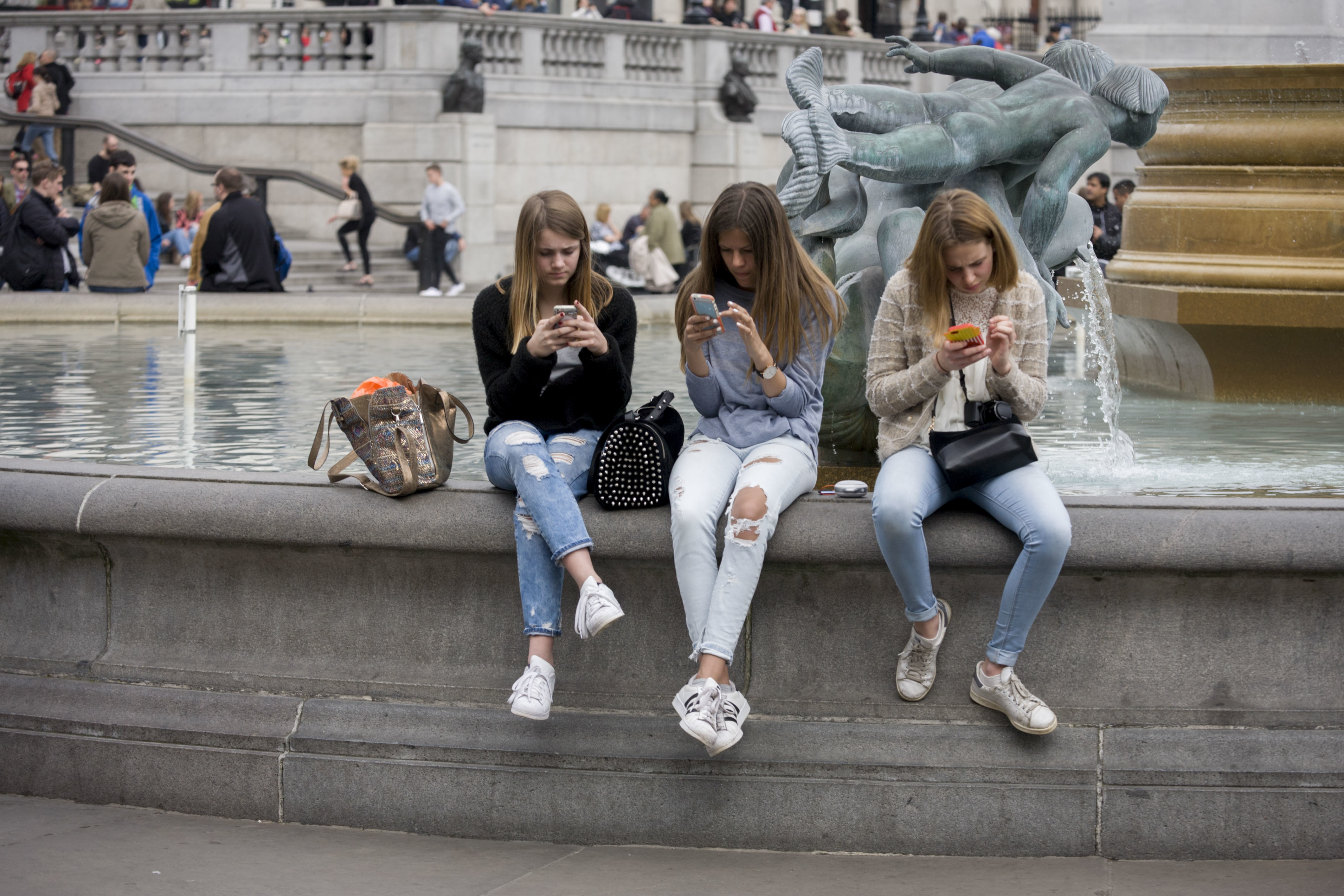 British teenagers. Three teenagers. Russia Street girl hidden.