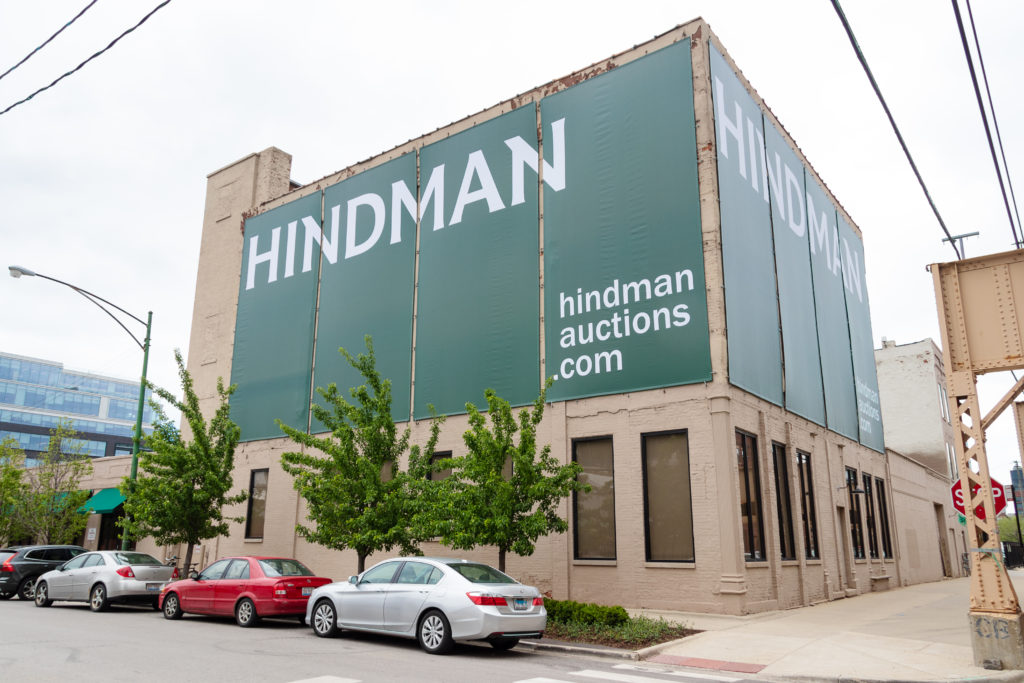 The Chicago office of Hindman clad in the new branding. 