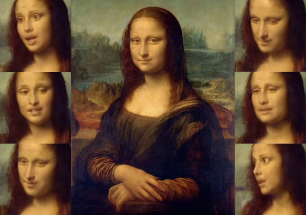 Stills from a video showing a new technique for animating images through AI, with the Mona Lisa as the subject. Courtesy of Samsung’s A.I. Center and the Skolkovo Institute of Science and Technology.