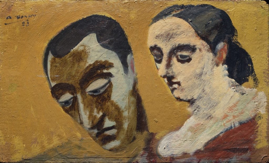 Arshile Gorky, Portrait of Myself and My Imaginary Wife (1933–34). Hirshhorn Museum and Sculpture Garden, Smithsonian Institution, Washington DC. Gift of / Dono di the Joseph H. Hirshhorn Foundation, 1966, 66.2150. Photo by Lee Stalsworth