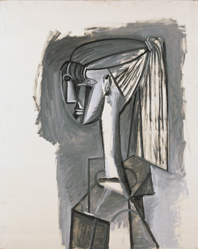 Pablo Picasso, <i>Portrait de femme a la queue de cheval, Sylvette</i> ( 1954). © 2019 Estate of Pablo Picasso/Artist Rights Society (ARS), New York. Photo: Maurice Aeschimann. Courtesy of Gagosian.