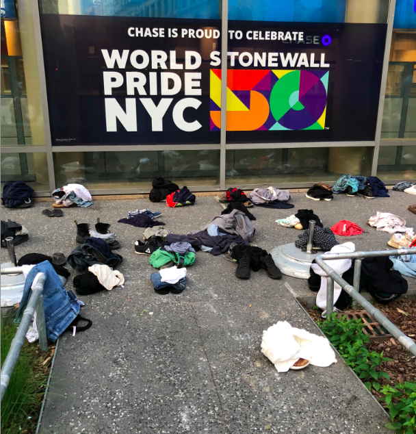 The participants clothes left before the photo shoot. Photo: Caroline Goldstein.