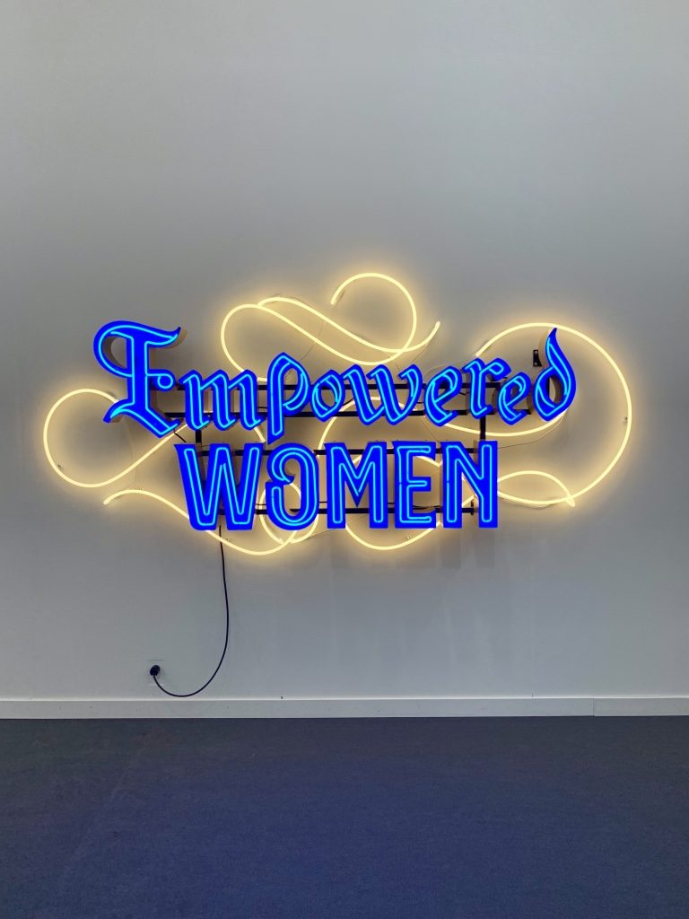 Andrea Bowers, Empowered Women from Andrew Kreps at Frieze New York 2019. Photo by Sarah Cascone.