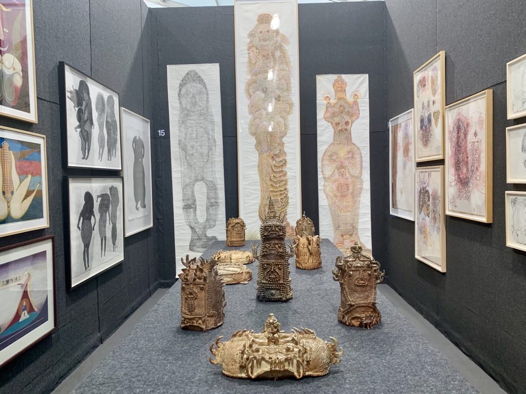 The booth from the Outsider Art Fair at Frieze New York 2019. Photo by Sarah Cascone.