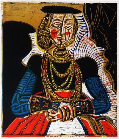 Pablo Picasso, <i>Buste De Femme De Jeune Fille, D’apres Cranach</i> (1966). Courtesy of Guy Hepner.