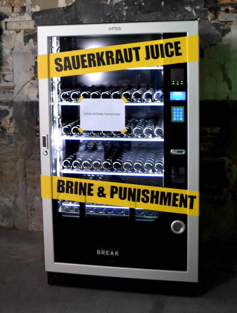 Out-of-order vending machine in Slavs and Tatars, <em>Dillio Plaza</em> (2019). Image courtesy Ben Davis.
