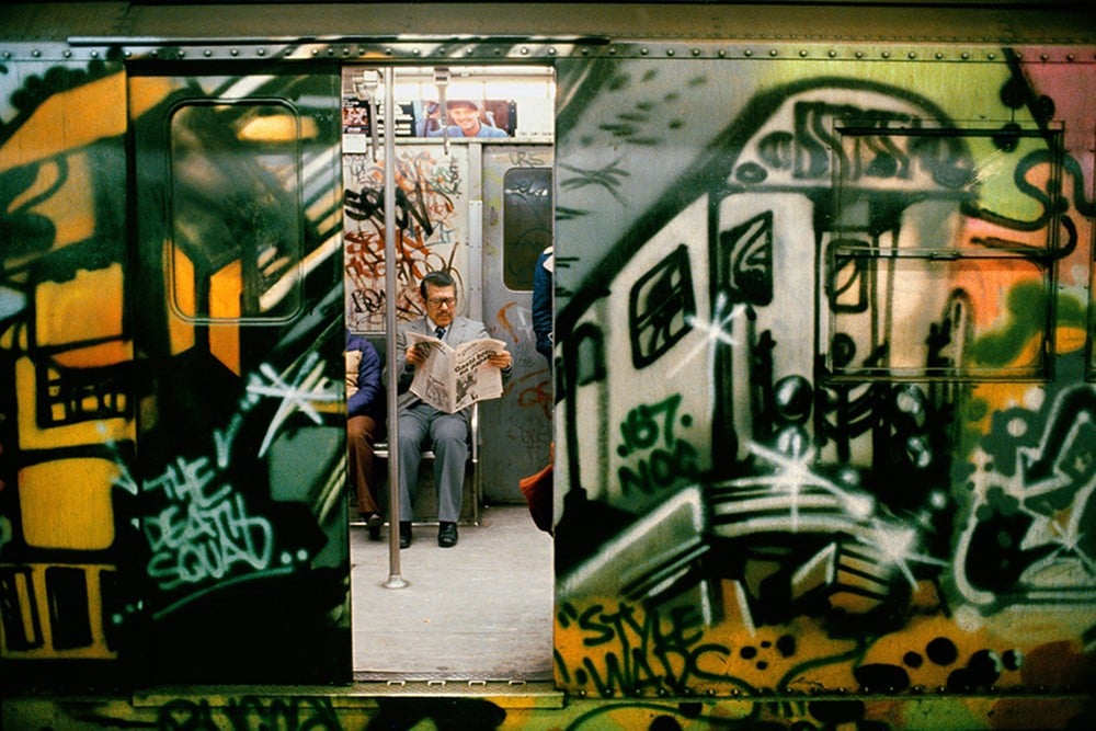 Martha Cooper photograph of a Style Wars Car by NOC 617 at 96th Street Station in 1981. Photo courtesy of the artist.