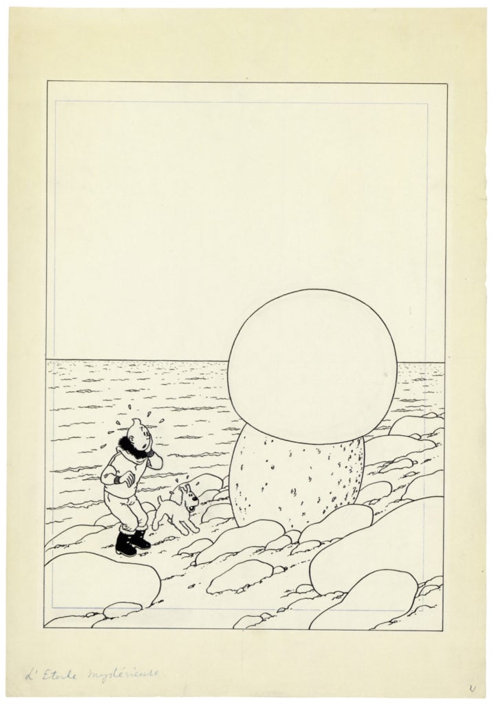 Hergé's "Tintin et L'etoile Mysterieuse" (Tintin And The Shooting Star) that sold for €2.5 million. Photo: Courtesy of Moulinsart.
