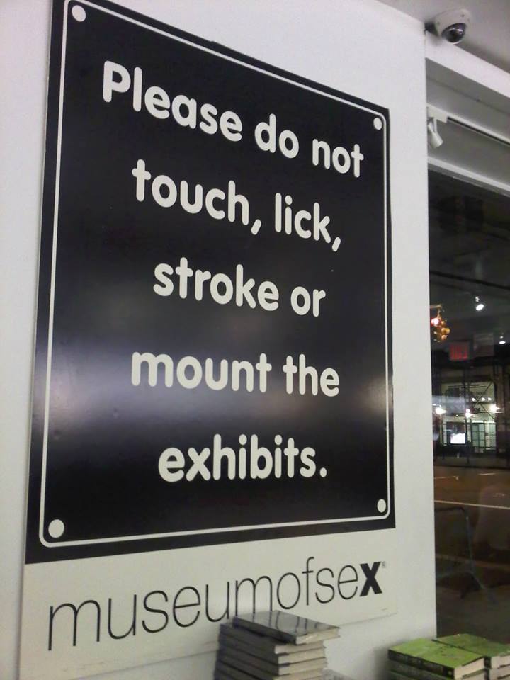 A sign inside of MuSex. Image courtesy of the Museum of Sex.