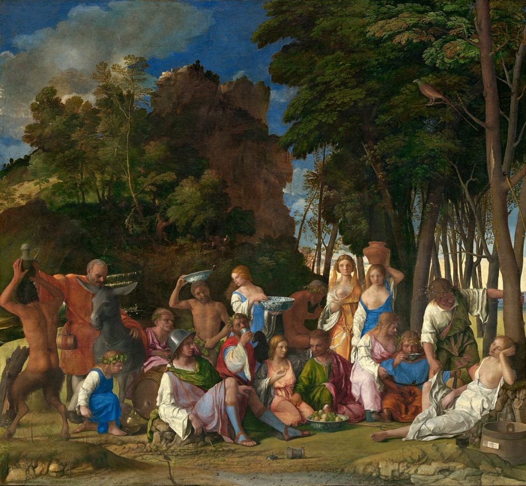 Giovanni Bellini and Titian, Feast of the Gods (1514/29). Courtesy of the National Gallery of Art, Washington, DC.