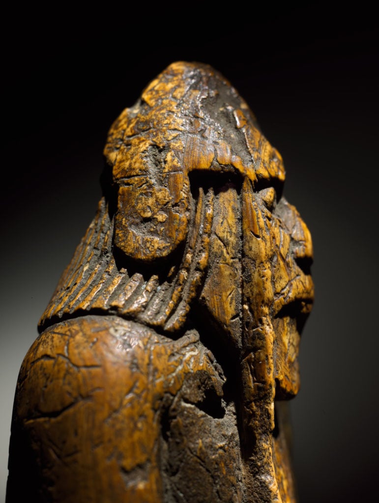 A newly discovered Lewis Chessman at Sotheby's London. Photo courtesy of Sotheby's.