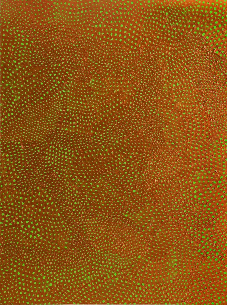 Yayoi Kusama, Nets Infinity (OPQA) (2004). Courtesy of Galerie von Vertes.