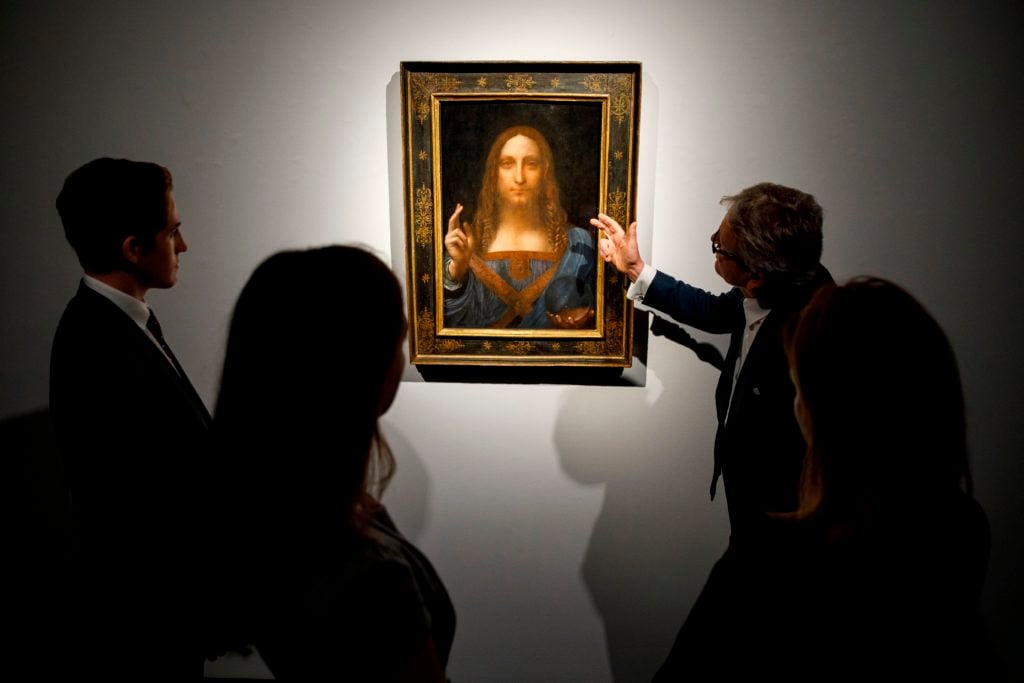 Is the Salvator Mundi really by Leonardo da Vinci? Photo: Tolga Akmena/AFP/Getty Images.