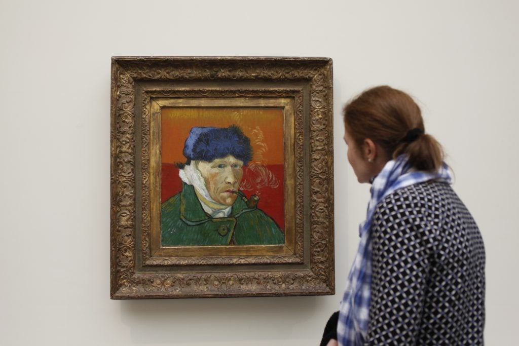 A woman viewing work by Van Gogh in the Kunsthaus Zurich Museum. Photo by SylvainGRANDADAM/Gamma-Rapho via Getty Images.