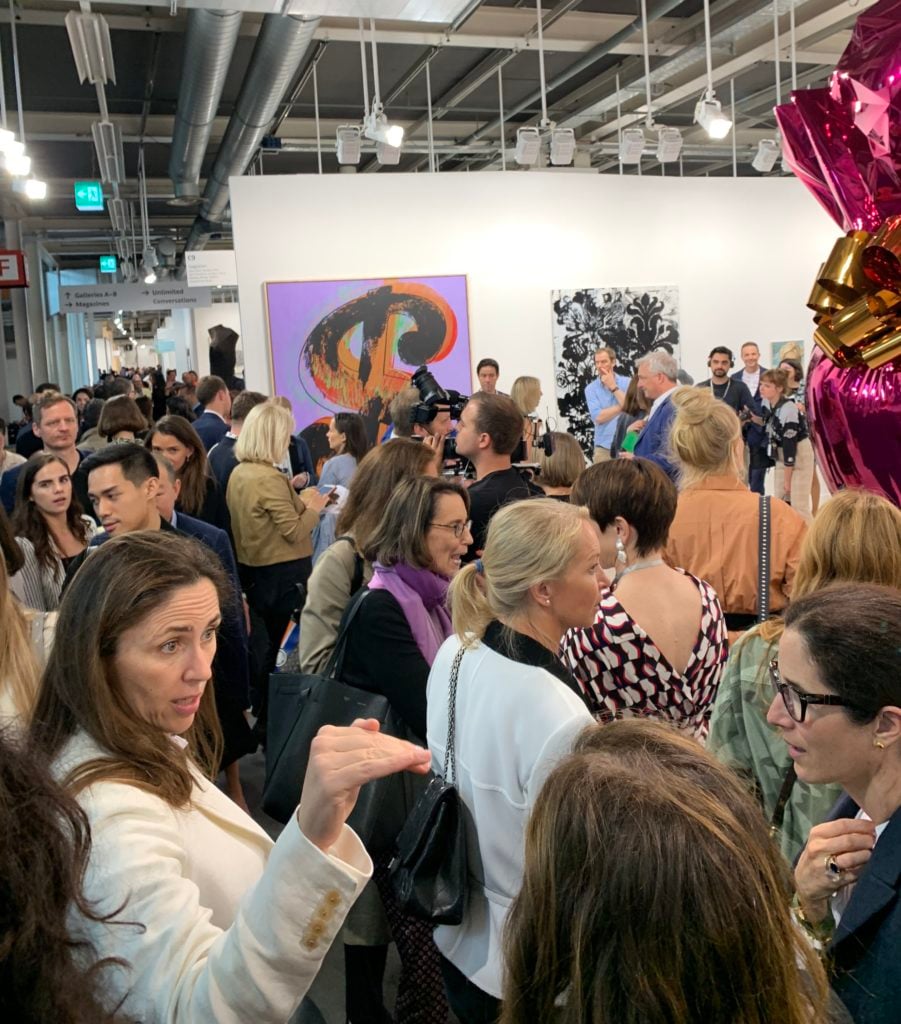 The scrum at Art Basel 2019. Photo by Andrew Goldstein.