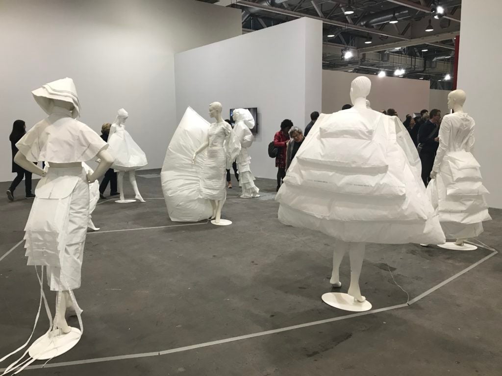 Alicia Framis, installation view of <i>LifeDress</i>, 2018, at Art Basel Unlimited 2019. Photography by Tim Schneider.