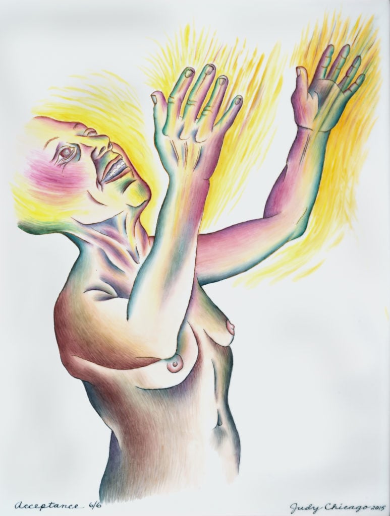 Judy Chicago, <em>Stages of Dying 6/6: Acceptance</em> from "The End: A Meditation on Death and Extinction" (2015). Photo by ©Donald Woodman/ARS, NY, courtesy of the artist; Salon 94, New York; and Jessica Silverman Gallery, San Francisco; ©Judy Chicago/Artists Rights Society (ARS), New York.