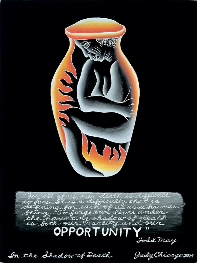 Judy Chicago, <em>In the Shadow of Death</em> from "The End: A Meditation on Death and Extinction" (2015). Photo by ©Donald Woodman/ARS, NY, courtesy of the artist; Salon 94, New York; and Jessica Silverman Gallery, San Francisco; ©Judy Chicago/Artists Rights Society (ARS), New York.