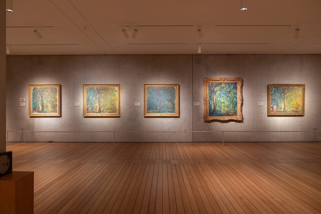 Installation view of "Monet: The Late Years" at the Kimbell Art Museum, Fort Worth. Courtesy of the museum. 