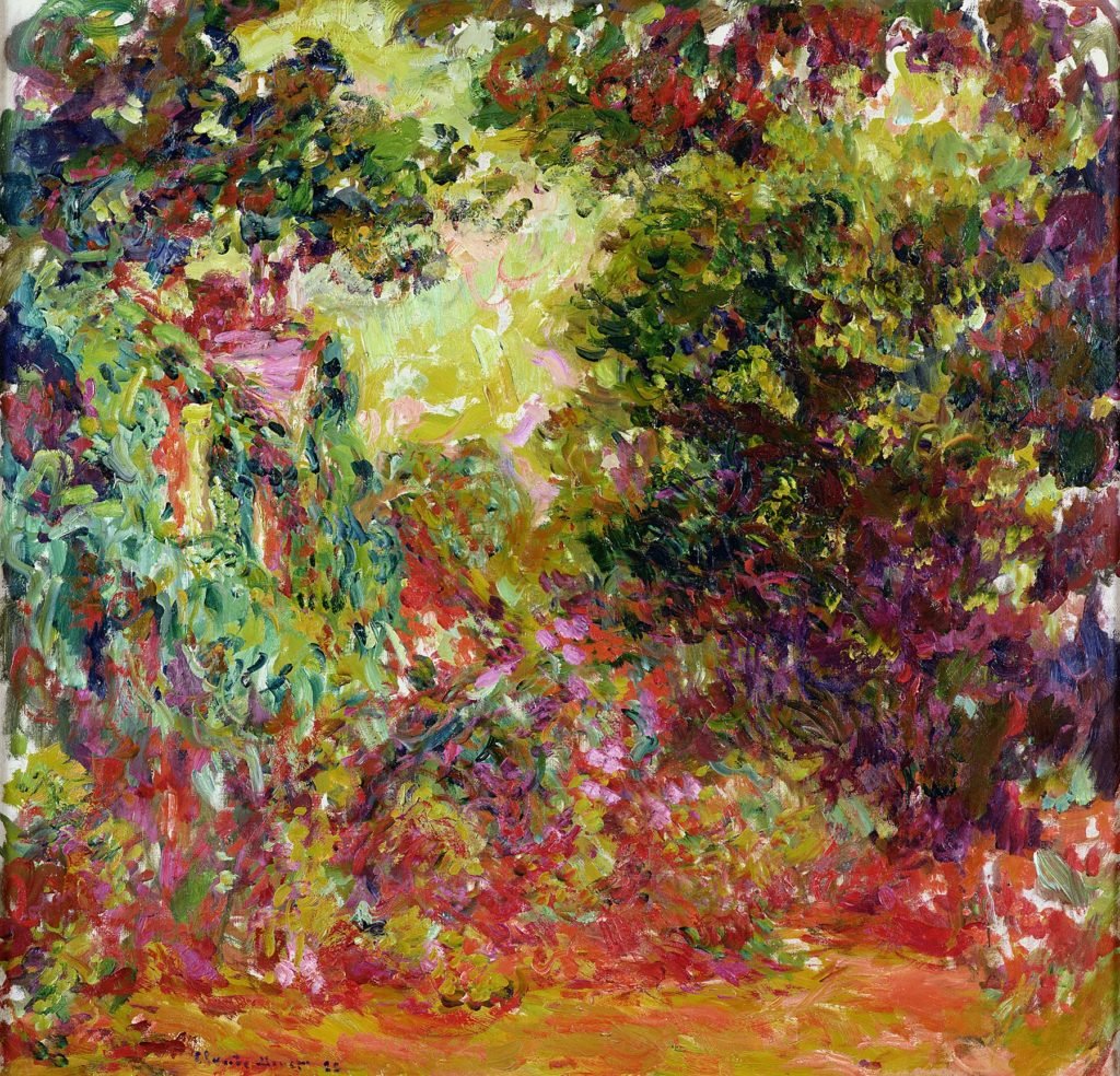 Claude Monet, <i>The Artist's House from the Rose Garden</i> (1922-24). Musee Marmottan Monet, Paris. 