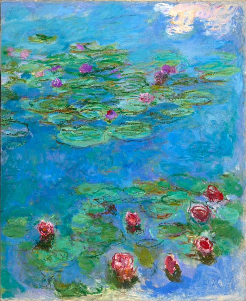 Claude Monet, <i>Water Lilies</i> (ca. 1914-17). Fine Arts Museums of San Francisco. Courtesy of Kimbell Art Museum. 