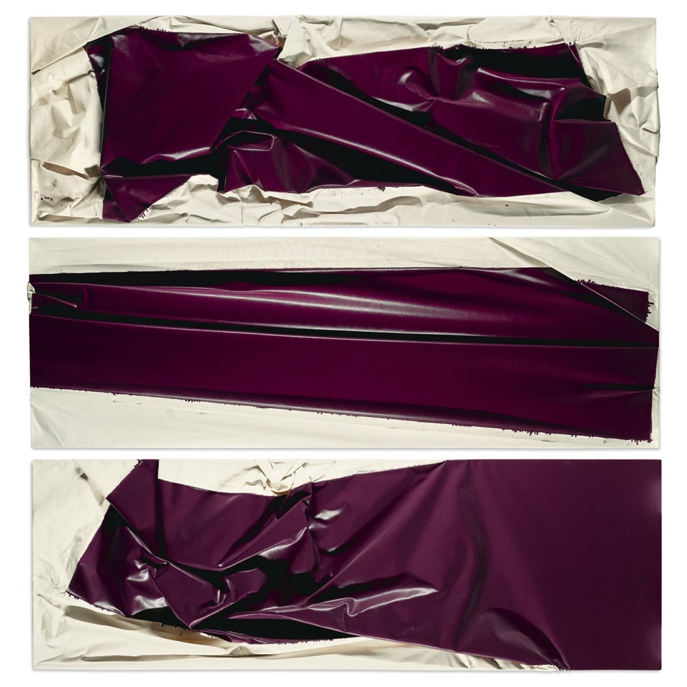 Steven Parrino, Purple monster shifter (in 3 parts) (Executed in 1994). Image courtesy of Sotheby's.