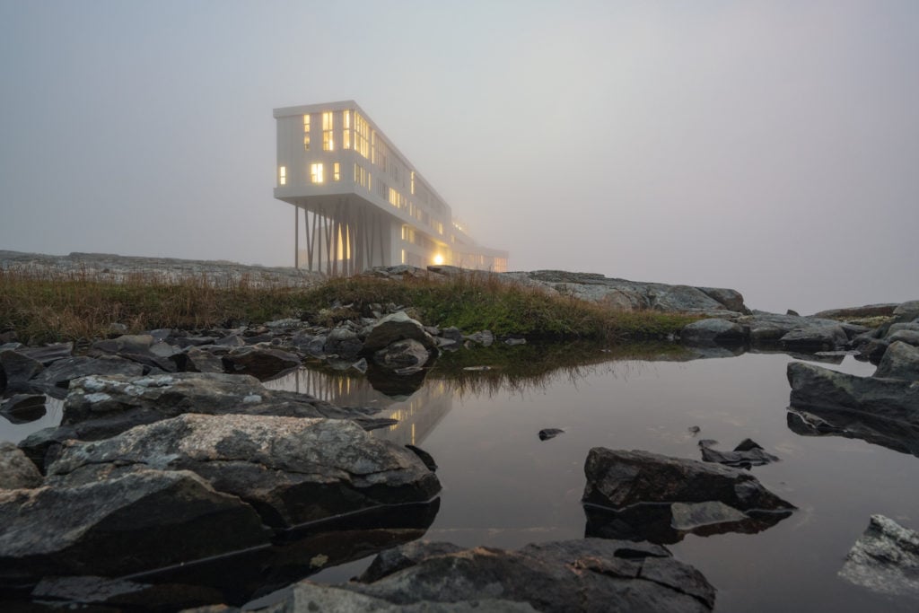The Fogo Island Inn, a $41 million building in a remote region of northeastern Canada. Photo: Bent Rene Synnevag.